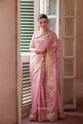 Padmini Pink Tussar Silk Saree